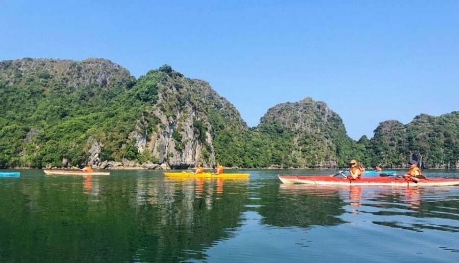 1 Day Ha Noi - Cat Ba island - Lan Ha Bay - Ha Long Bay - Lan Ha Bay Morning: Cai Beo Fishing Village and Karst Towers