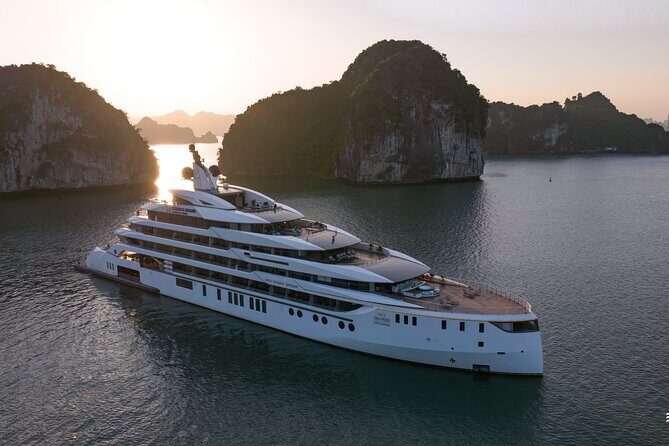 ALL Inclusive: Halong Bay Overnight Luxury Cruise Collection - On board during Day 1: meals, a balcony, and active fun