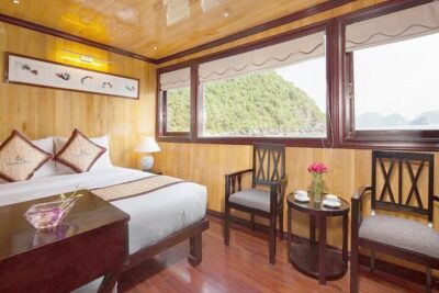 Bai Tu Long boutique & budget cruise 2D: Kayaking, swimming at pristine palaces - Your floating hotel setup: private cabin comforts that change the feel