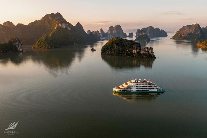 Capella Cruise Halong Bay 2Day/1 Night 6 Star Cruise All Included - From sundeck relaxation to fruit carving before the ride back
