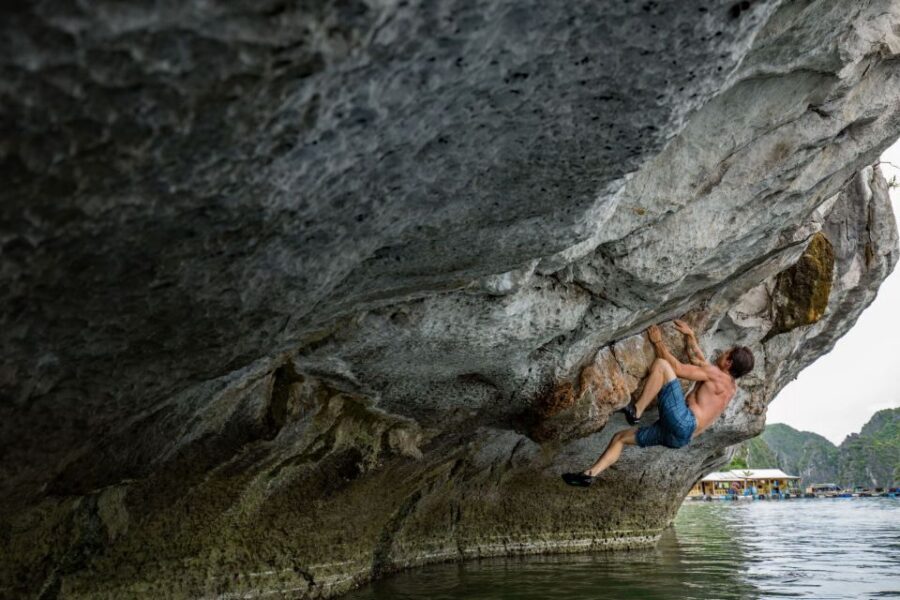Cat Ba: Advanced Rock Climbing & Cliff Jumping Boat Tour - The cliff jumps: fun, fitness, and the cold-water reality