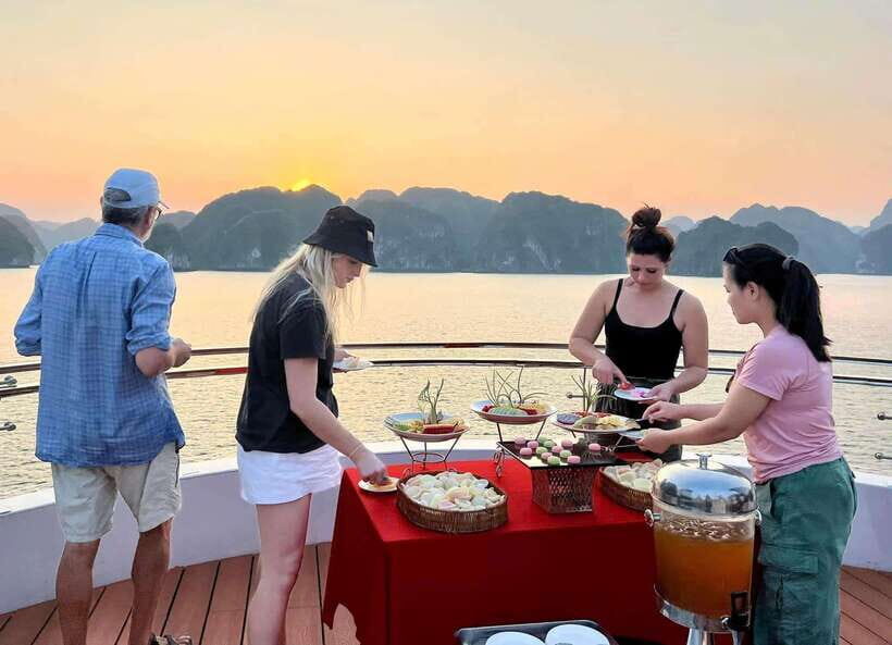 D'Charme Luxury Day Cruise Discover the Stunning Lan Ha Bay - First impressions: a modern luxury yacht day from Cat Ba