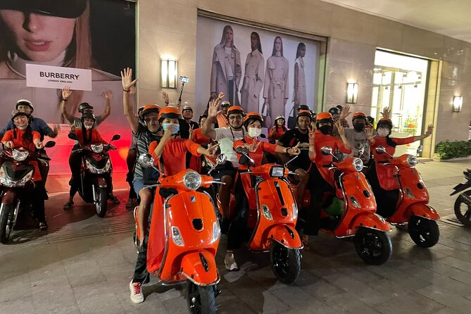 Female Riders Vespa Night Street Food + Train Street food 4 Hours - The Evening Route: Old Quarter to Train Station in One Plan