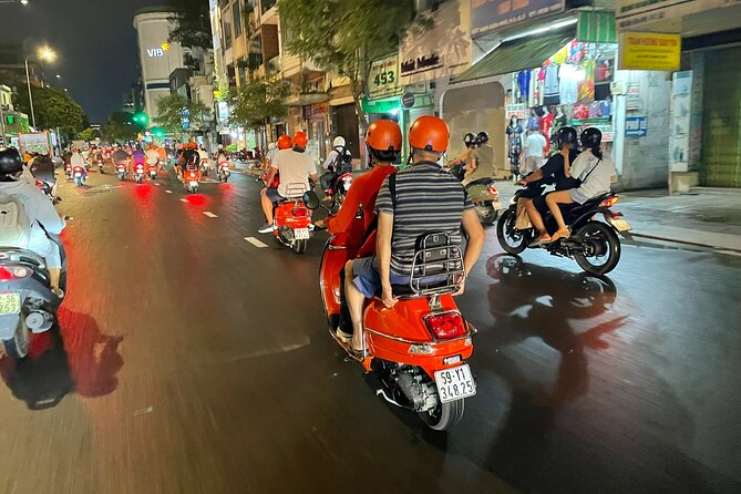 Female Riders Vespa Night Street Food + Train Street food 4 Hours - Old Quarter Pickup and the First Street Stalls