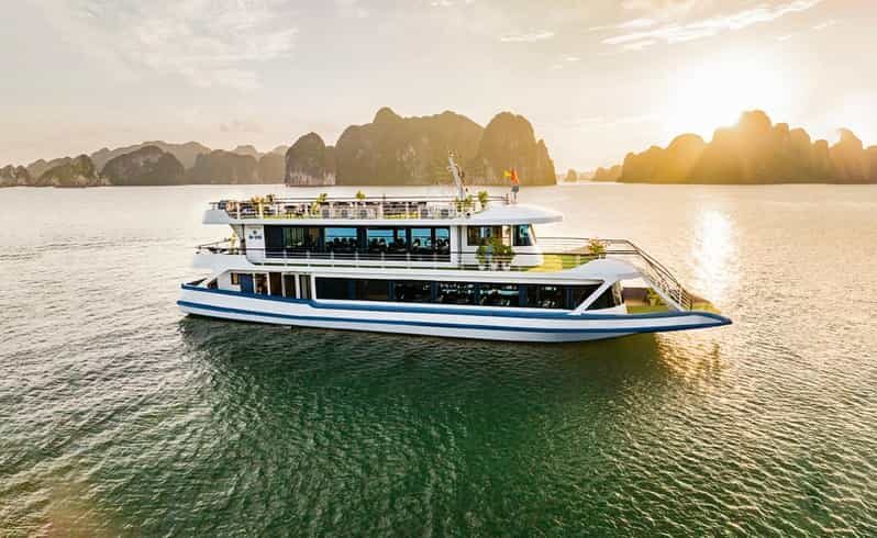 From Hanoi: Explore Ha Long Bay In Full Day - First Ha Long Bay views and Hon Trong Mai love-symbol islet