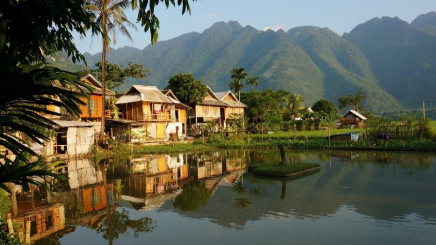 From Hanoi: Mai Chau Valley & Hill Tribes 2-Day Trek Tour - Day 1 schedule: Hanoi pickup, Mai Chau valley arrival, then cycling