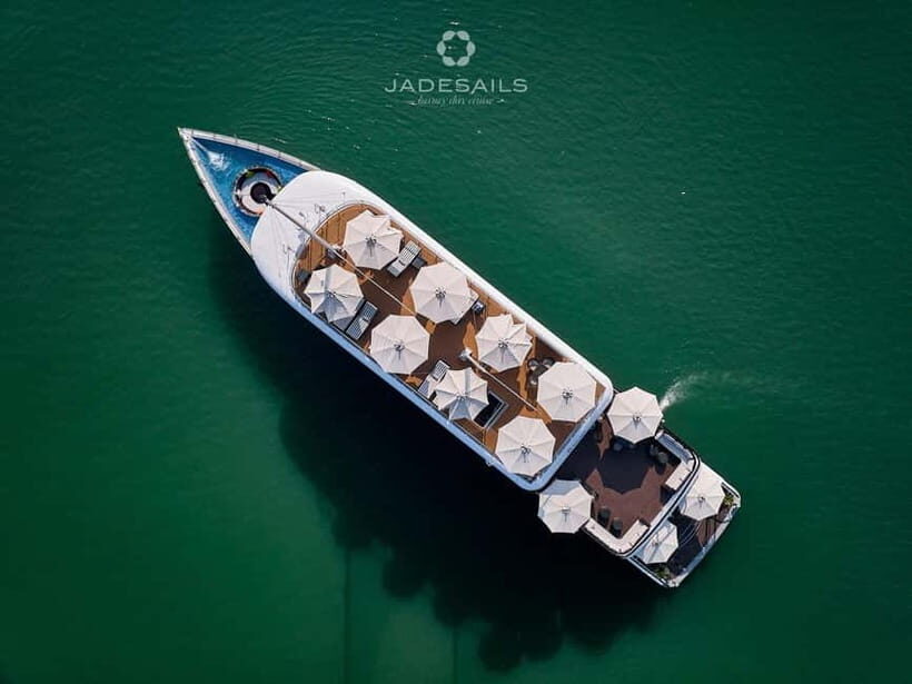 From Hanoi: Top-Rated Ha Long Bay Day Cruise with Jade Sails - Ao Ech swim cove: one calm place to cool off