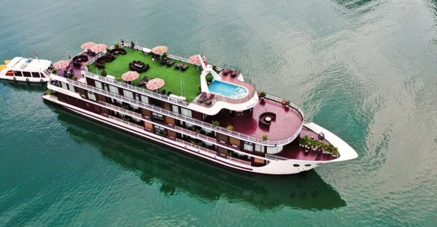 From Ninh Binh: Ha Long - Lan Ha Bay 2D1N on 5-star Cruise - Day 1: Ha Long cruising, limestone karsts, and Lan Ha Bay anchoring time