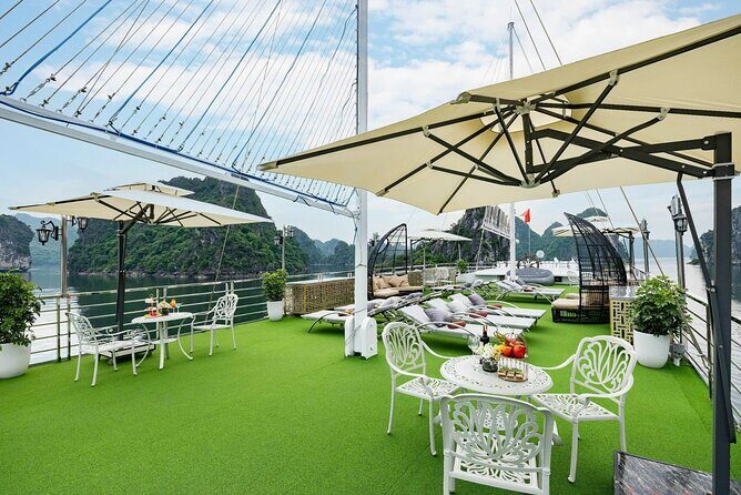 Full day Halong Bay Luxury Cruise - buffet lunch, kayak, swim. - Luon Cave area: kayaking plus bamboo boat calm