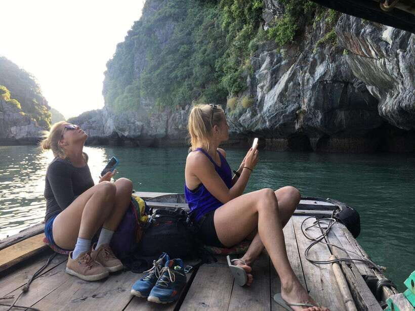 Full day hike - climbing in Jungle of Cat Ba National park - Cai Beo floating village: the soft landing back on shore