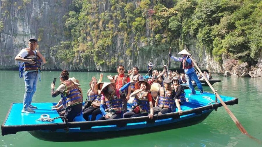 Ha Long 1 Day Luxury Small Group & Kayaking - Titop Island: swim first, then photos (or the other way around)