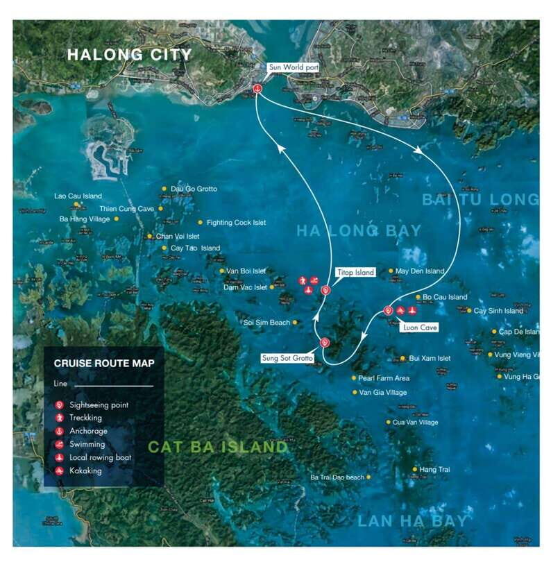 Ha Long & Bai Tu Long bay cruise wt Kayakking & buffet lunch - Lunch on the cruise deck: Vietnamese buffet with vegetarian options