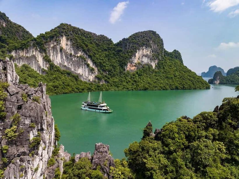 Ha Long Bay Cruise w/ Jacuzzi, Kayak & Limo from Hanoi - TiTop Island: beach time plus a viewpoint climb