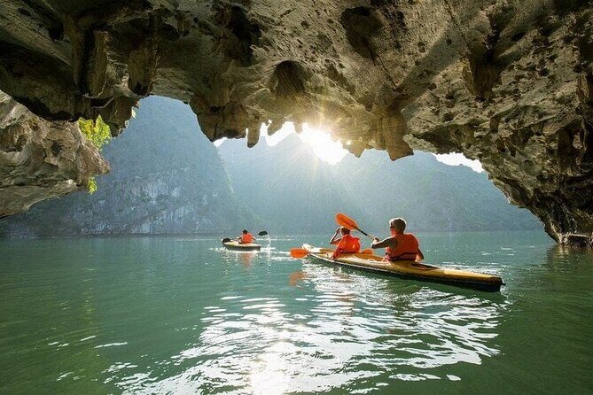 Halong Bay Full-Day Cruise with Kayaking from Hanoi - Titop Island: beach time and a viewpoint trek