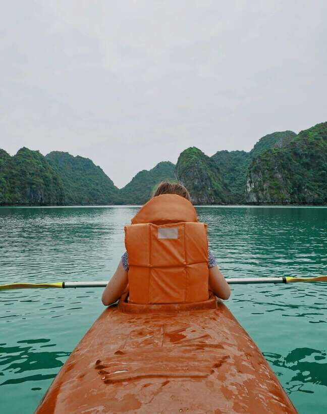 Halong Bay Luxury Cruise: Kayak&Swim,Cave, Party BEST SELLER - Titov Island: swim or hike Titov Peak for the view