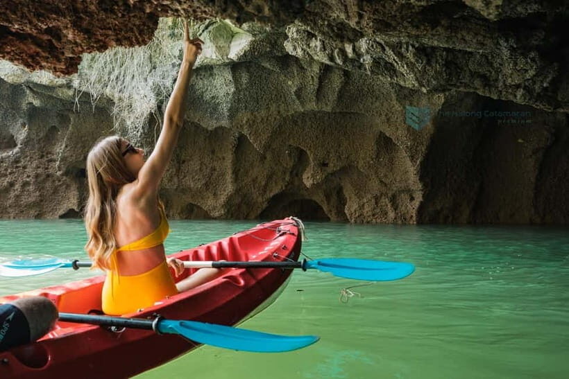 Halong & Lan Ha Bay 1-Day Catamaran Cruise from Hanoi - Ao Ech beach time in Lan Ha Bay: swimming and slides, not just pictures