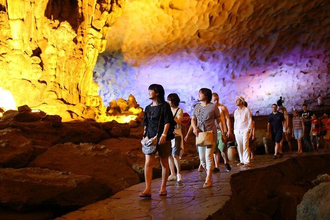 Halong Luxury Cruise Full Day Tour from Hanoi: All Inclusive - Sung Sot Cave: the “Surprise” cave with stairs and first impressions