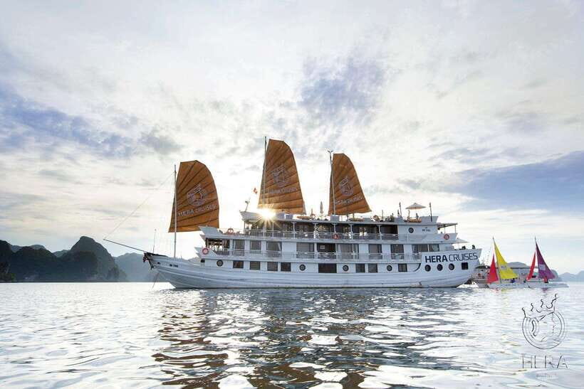 Hanoi: 3D2N Ha Long, Lan Ha Bay by Hera Grand Luxury Cruise - Day 1: Hanoi to Tuan Chau, Surprising Cave, Titop Island, Cooking Class at Sunset