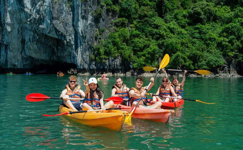 Hanoi: Halong Bay Cruise, Amazing Cave, Titov Island & Kayak - The sunset party: the payoff that makes the day feel finished