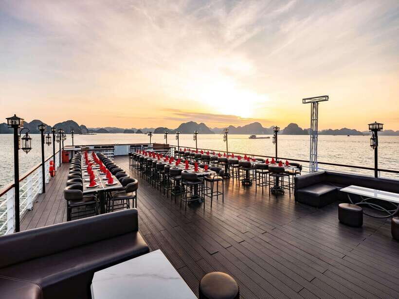 Hanoi: Halong Bay Full-Day Tour with 5-star Diamond Cruise - Sunset Party on the Upper Deck: Tea, Cake, Music, and the Jacuzzi Slot