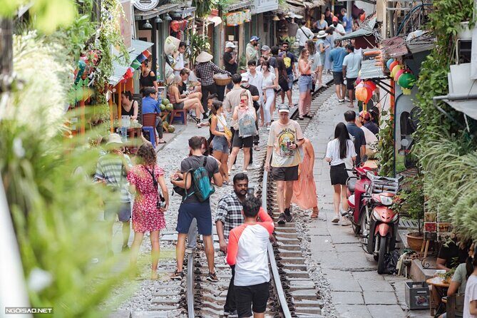 Hanoi Vespa After Dark Street food + Train Street+ Live Music - Long Bien Bridge at night: river panorama time
