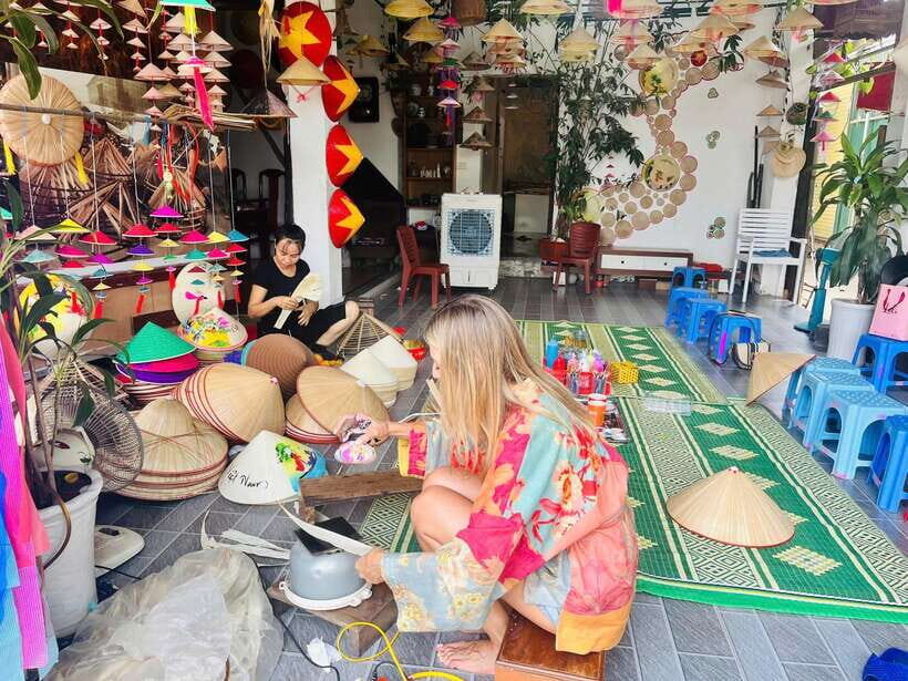 Incense, Hat Villages Tour/Traditional Crafts with Options - Quang Phu Cau incense village: red racks, bamboo work, and photo wins