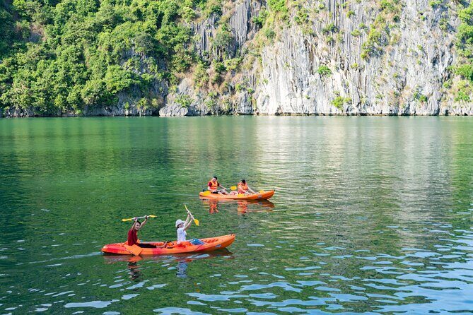 Lan Ha Bay Cruises 2 Days and 1 Night Caving, Kayaking, Swimming - Day 1: Dark and Light Cave Photos, Then Sunset and Cooking