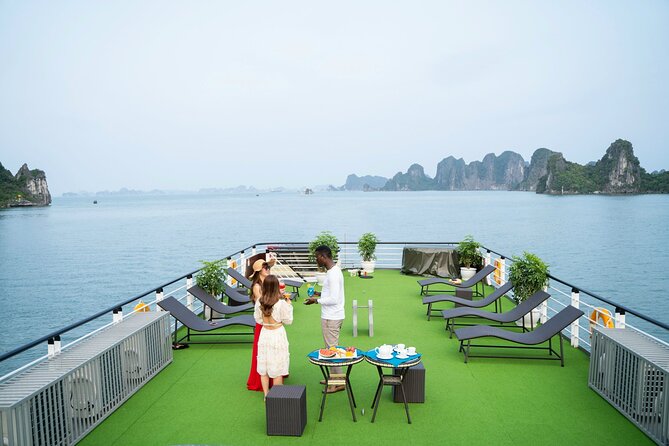 Luxury 1 Day Halong Bay 8 hours 5*Cruise Limousine Kayak Relax - Sunset party and Jacuzzi time: the “value add” most day trips skip