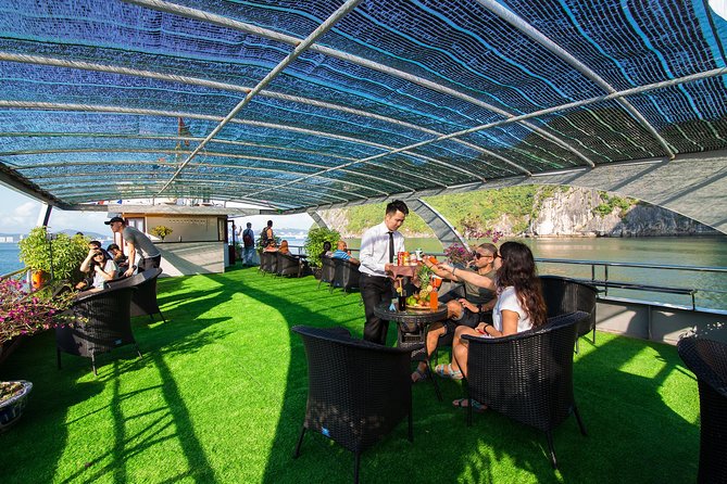 Luxury Halong Bay 1 Day on Cruises From Hanoi with Bus & Lunch - Afternoon tea and sunset party: the payoff at the right moment