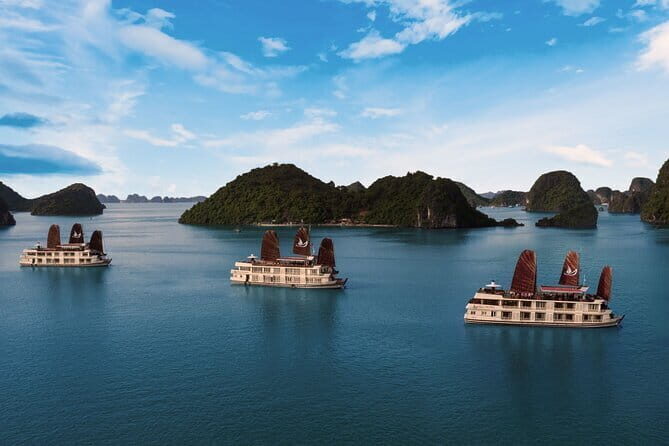 Mila Cruises 3 Day Explore Halong Bay from Hanoi - Day 2: Lan Ha Bay kayaking, Ba Trai Dao swimming, and Me Cung Cave