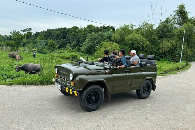 Ninh Binh Army Jeep see Highlight Start From Hanoi By Limousine - The open-air jeep route: rural backroads, limestone views, rice fields