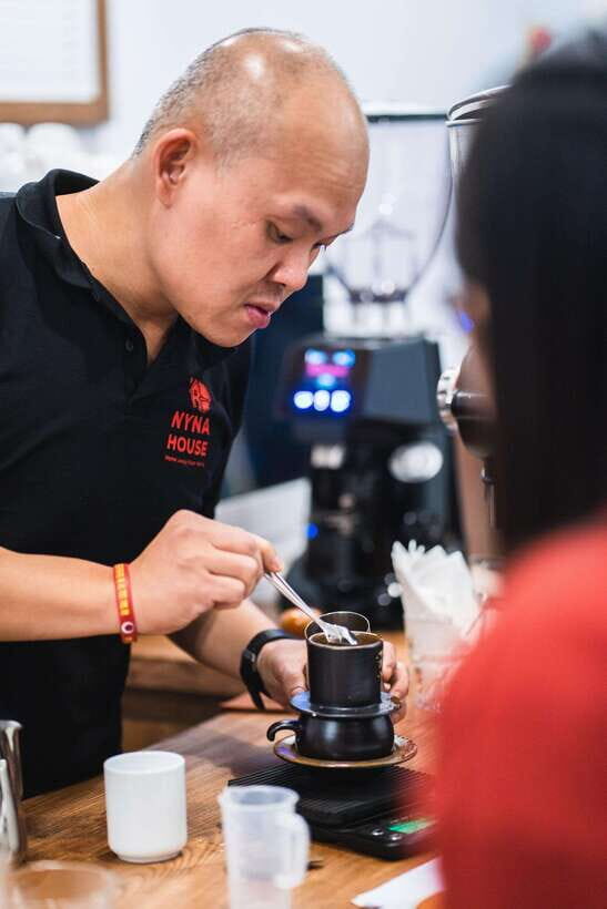 NYNA Coffee Culture- Egg Coffee/Salted Coffee/Coconut Coffee - Egg coffee in Hanoi: making the local style