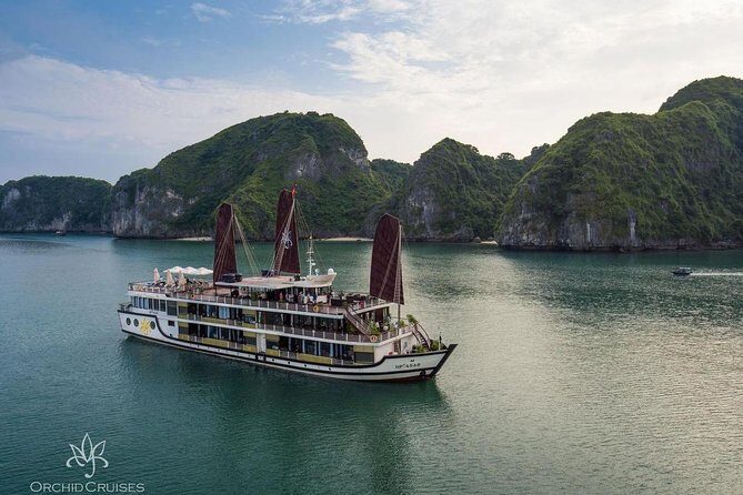 Orchid Cruise Halong Bay 2Days 1Night on 5 Star Cruise - Lan Ha Bay waters, islets, and cave exploration that actually feels big