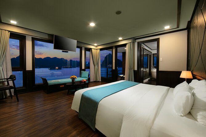 Peony Cruise 5<em> Halong Bay 3 days 2 nights with 2 ways transfer – Key highlights you’ll actually feel on board’ /></p>
<ul>
<li><strong>Short transfer from Hanoi</strong> means less waiting and more time on the water</li>
<li><strong>Private balconies in every cabin</strong> let you watch the bay at your own pace</li>
<li><strong>Tai Chi on the sun deck</strong> happens early on both mornings</li>
<li><strong>Meals included all trip</strong>: 2 breakfasts, 3 lunches, 2 dinners</li>
<li><strong>Small-ish group (up to 40)</strong> helps the cruise feel calmer</li>
<li><strong>Crew keeps things low-pressure</strong> if you need to slow down</li>
</ul>
<h2 id="what-this-peony-cruise-does-well-and-why-it-matters">What this Peony Cruise does well (and why it matters)</h2>
<p><img width="669" height="446" decoding="async" src=