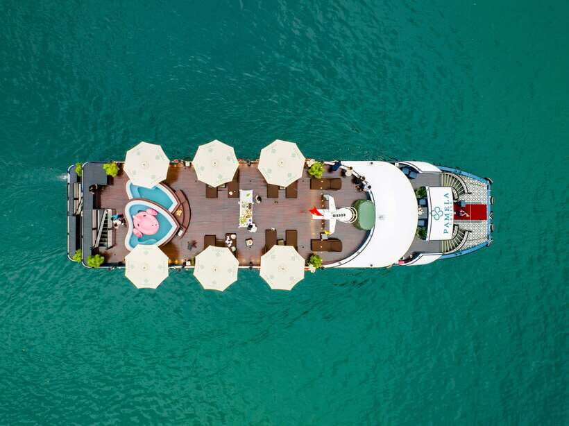 The BEST Ha Long Bay 5-Star Day Trip with Pamela Cruise - Ti Top (Titov) Island: swim time, optional climb, and crowd reality